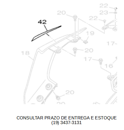 GRAFICO DA RABETA DA YZF R15 2024 LADO DIREITO ORIGINAL YAMAHA (CONSULTAR PRAZO DE ENTREGA E ESTOQUE)