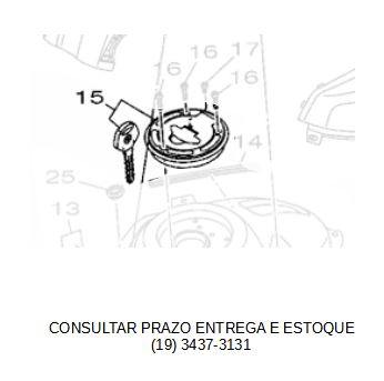 TAMPA DO TANQUE DE COMBUSTIVEL PARA YZF R15 ORIGINAL YAMAHA (CONSULTAR PRAZO DE ENTREGA E ESTOQUE)