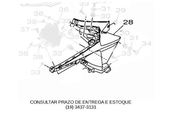 CARENAGEM INTERNA DA TOMADA DE AR ESQUERDO/DIREITO YZF R15 2024 (CONSULTAR PRAZO DE ENTREGA E ESTOQUE)