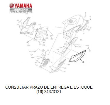 TOMADA DE AR ESQUERDA PARA FZ25 NOVA 2018 ATE 2024 ORIGINAL YAMAHA (CONSULTAR PRAZO DE ENTREGA E ESTOQUE)
