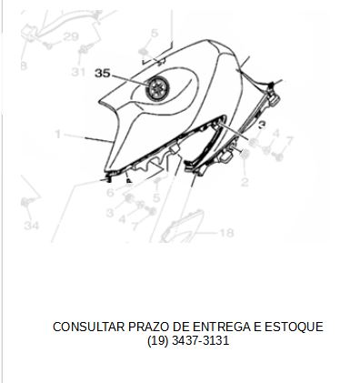 EMBLEMA DIAPASAO YAMAHA PARA FZ 25 2018 ATE 2024 ORIGINAL YAMAHA (CONSULTAR PRAZO DE ENTREGA E ESTOQUE)