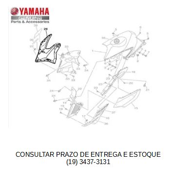GUIA DE AR DIREITA PRATA PARA FZ25 2022 ATE 2024 ORIGINAL YAMAHA (CONSULTAR PRAZO DE ENTREGA E ESTOQUE)