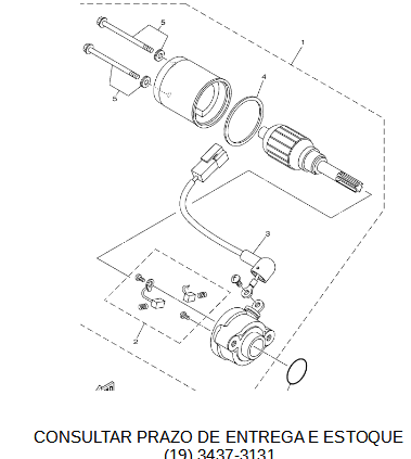 MOTOR DE PARTIDA COMPLETO PARA YZF R15 ORIGINAL YAMAHA (CONSULTAR PRAZO DE ENTREGA E ESTOQUE)