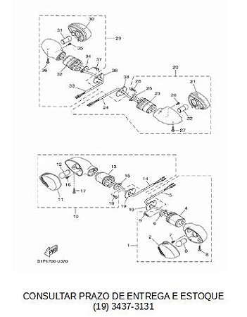 PISCA DIANTEIRO/TRASEIRO YZF R15 2024 ORIGINAL YAMAHA (CONSULTAR PRAZO DE ENTREGA E ESTOQUE)