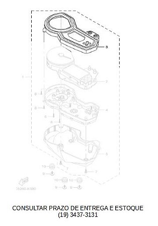 CARCAÇA SUPERIOR DO MEDIDOR PARA YS250 FAZER 2011 ATE 2015 ORIGINAL YAMAHA (CONSULTAR PRAZO DE ENTREGA E ESTOQUE)