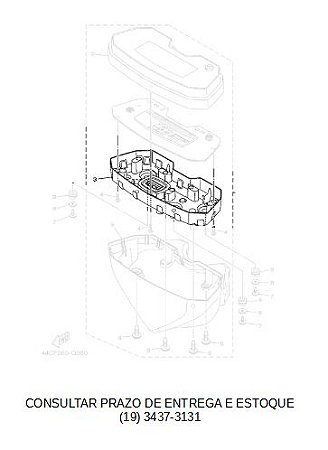 CARCAÇA INTERNA DO MEDIDOR PARA YS250 FAZER BLUE FLEX 2016 E 2017 ORIGINAL YAMAHA (CONSULTAR PRAZO DE ENTREGA E ESTOQUE)