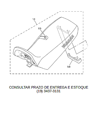 CAPA DO ASSENTO PARA XTZ250 LANDER 2014 ATE 2017 (ESCRITO YAMAHA)  ORIGINAL YAMAHA (CONSULTAR PRAZO DE ENTREGA E ESTOQUE)