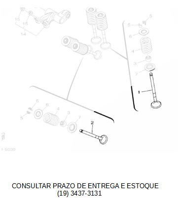 VALVULA ADMISSÃO/ESCAPE PARA YZF R 15 ORIGINAL YAMAHA (CONSULTAR PRAZO DE ENTREGA E ESTOQUE)
