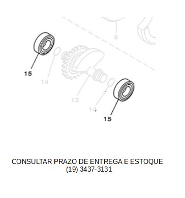 ROLAMENTO DO BALANCEIRO YBR 125 2000 ORIGINAL YAMAHA (CONSULTAR PRAZO DE ENTREGA E ESTOQUE)