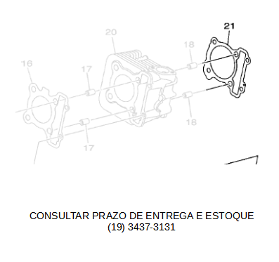 GAXETA DO CILINDRO PARA NEO 125 2021 ORIGINAL YAMAHA (CONSULTAR PRAZO DE ENTREGA E ESTOQUE)