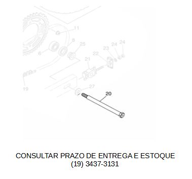 EIXO DA RODA DIANTEIRA PARA XT 660R 2005 ATE 2018 ORIGINAL YAMAHA (CONSULTAR PRAZO DE ENTREGA E ESTOQUE)