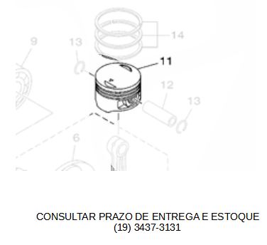 PISTAO PARA FZ 15 2024 ORIGINAL YAMAHA (CONSULTAR PRAZO DE ENTREGA E ESTOQUE)