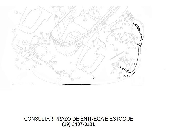 CABO DA TRAVA DO BANCO 2 XMAX 2021 ATE 2023 ORIGINAL YAMAHA (CONSULTAR PRAZO DE ENTREGA E ESTOQUE)