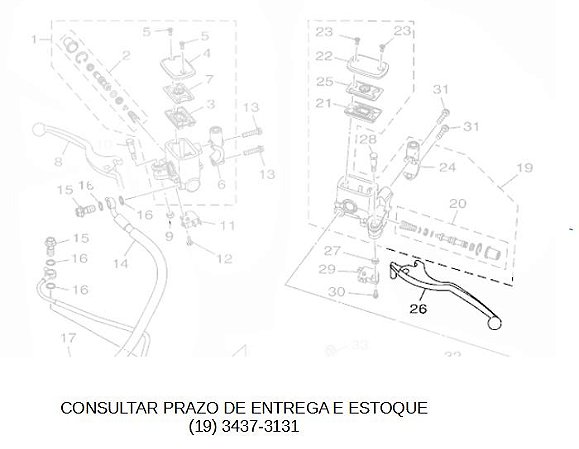 ALAVANCA ESQUERDA PARA XMAX 2021 ATE 2023 ORIGINAL YAMAHA (*CONSULTAR ESTOQUE E PRAZO DE ENTREGA*)