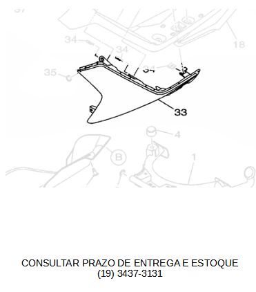 MOLDURA DA TAMPA LATERAL ESQUERDA NMAX 160 2017  ORIGINAL YAMAHA (CONSULTAR PRAZO DE ENTREGA E ESTOQUE)