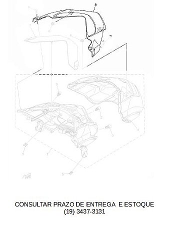 TAMPA DA LANTERNA PARA NMAX 160 2017 ATE 2020 ORIGINAL YAMAHA (CONSULTAR PRAZO DE ENTREGA E ESTOQUE)