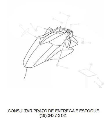 PARALAMA DIANTEIRO PARA FLUO 125 2025 ORIGINAL YAMAHA (CONSULTE PRAZO DE ENTREGA E ESTOQUE)