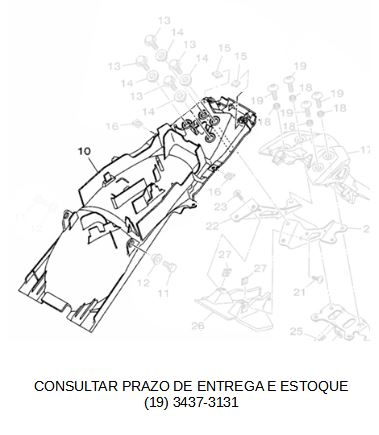 PARALAMA TRASEIRO NOVA FZ 15 2023 E 2024 ORIGINAL YAMAHA (CONSULTAR PRAZO DE ENTREGA E ESTOQUE)