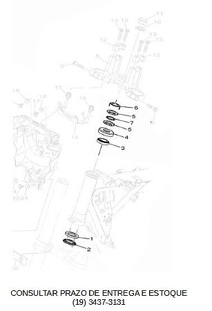 KIT CAIXA DE DIRECAO COMPLETA PARA FZ 15 2023 E 2024 ORIGINAL YAMAHA (CONSULTAR ESTOQUE E PRAZO DE ENTREGA)