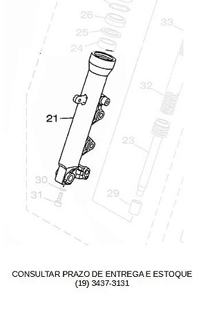 CANELA OU TUBO EXTERNO DIREITO PARA FZ 15 2023 E 2024 ORIGINAL YAMAHA (CONSULTAR PRAZO DE ENTREGA E ESTOQUE)