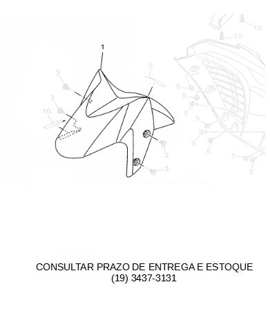 PARALAMA DIANTEIRO PARA NMAX 160 2024  ORIGINAL YAMAHA (CONSULTAR PRAZO DE ENTREGA E ESTOQUE)