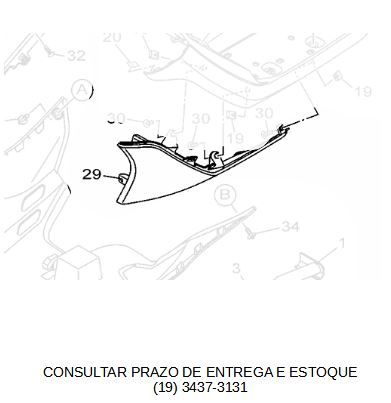 MOLDURA DA TAMPA LATERAL ESQUERDA NMAX 160 2025 /2026 ORIGINAL YAMAHA (CONSULTAR PRAZO DE ENTREGA E ESTOQUE)