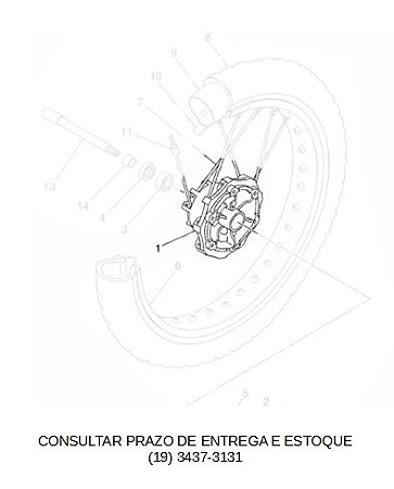 CUBO RODA DIANTEIRA XT 660R 2005 ATE 2018 ORIGINAL YAMAHA (CONSULTAR PRAZO DE ENTREGA E ESTOQUE)