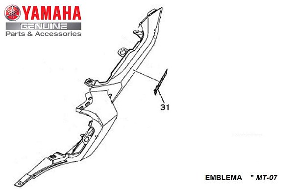 EMBLEMA DA RABETA ESQUERDA MT-07 ORIGINAL YAMAHA