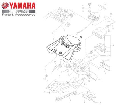 TAMPA DA LANTERNA TRASEIRA PRETO PARA XTZ250X LANDER MOTARD DE 2008 Á 2010 ORIGINAL YAMAHA