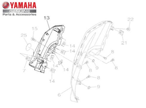 PAINEL DIREITO CINZA PARA NMAX 160 2018 A 2020 ORIGINAL YAMAHA (CONSULTAR PRAZO DE ENTREGA  E ESTOQUE)