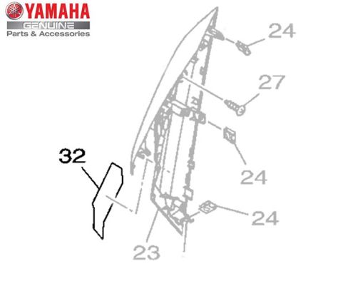 GRÁFICO DIREITO DA MOLDURA LATERAL PARA NEO 125 2016 A 2020 ORIGINAL YAMAHA