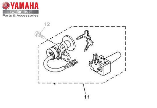 TRAVA DE DIREÇÃO (INTERRUPTOR) PARA CRYPTON 115 ED DE 2010 ATÉ 2015 ORIGINAL YAMAHA