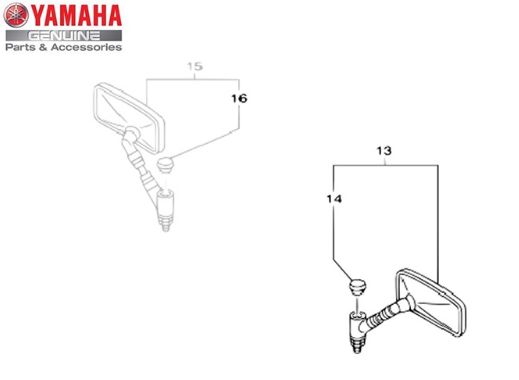 ESPELHO RETROVISOR ESQUERDO DRAG STAR XVS 650 ORIGINAL YAMAHA