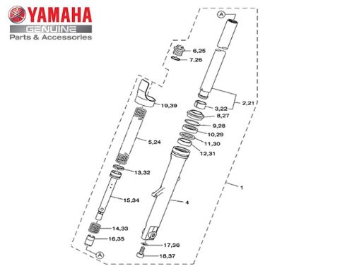 GARFO DIANTEIRO ESQUERDO COMPLETO PARA FAZER 250 2017 ORIGINAL YAMAHA