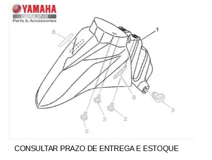 PARALAMA DIANTEIRO PARA NEO125 UBS 2017 ATE 2025 ORIGINAL YAMAHA (CONSULTAR PRAZO DE ENTREGA E ESTOQUE)
