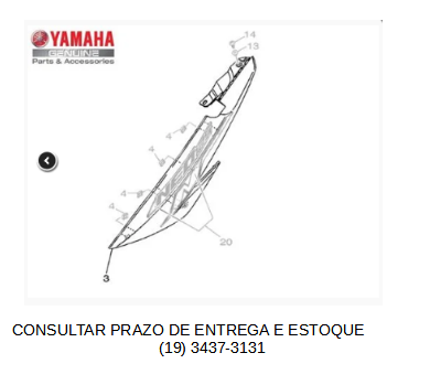 TAMPA LATERAL TRASEIRA ESQUERDA PARA NEO 125 2017 ATE 2025 ORIGINAL YAMAHA (CONSULTAR PRAZO DE ENTREGA E ESTOQUE)