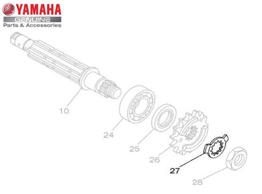 ARRUELA TRAVA (21,3 X 32) PARA FAZER 250 , LANDER , TÉNÉRÉ 250 2008 A 2017 ORIGINAL YAMAHA (CONSULTAR PRAZO DE ENTREGA E ESTOQUE)