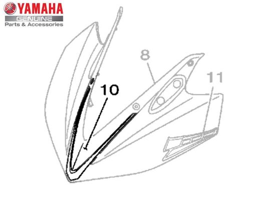 GRÁFICO 1 DA CARENAGEM FRONTAL PARA YAMAHA YZF R3 ORIGINAL YAMAHA