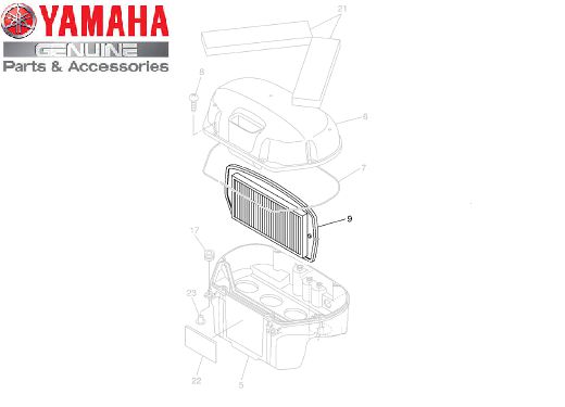 ELEMENTO FILTRO DE AR PARA FZ6 S DE 2004 A 2009 ORIGINAL YAMAHA