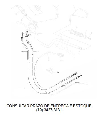 CABO DO ACELERADOR CONJUNTO A e B PARA FAZER 250 /FZ25 2018 ATE 2023 ORIGINAL YAMAHA (CONSULTAR PRAZO DE ENTREGA E ESTOQUE)