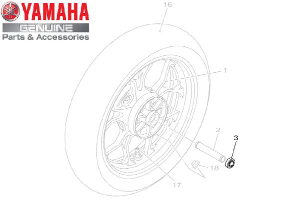 ROLAMENTO DE ESFERAS DA RODA TRASEIRA DA YZF-R3 E MT-03 ORIGINAL YAMAHA