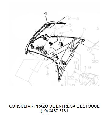 CARENAGEM LATERAL DIREITO (PISCA) PARA YZF R15 2025 ORIGINAL YAMAHA (CONSULTAR PRAZO DE ENTREGA E ESTOQUE)