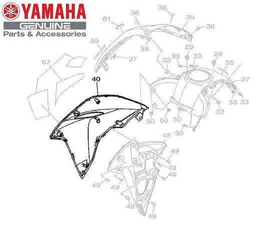 TOMADA DE AR DIREITA PARA XTZ250 NOVA LANDER ABS 2025 E 2026 ORIGINAL YAMAHA (CONSULTAR PRAZO DE ENTREGA E ESTOQUE)