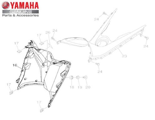 PROTETOR DE PERNAS PARA NMAX 160 2025 A 2026 ORIGINAL YAMAHA (CONSULTAR PRAZO DE ENTREGA E ESTOQUE)