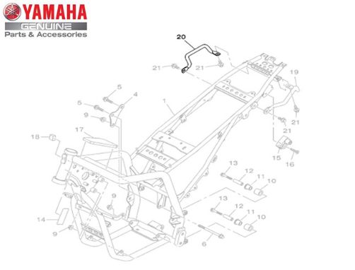 SUPORTE DIREITO DO PASSAGEIRO PARA LANDER 250 2007 A 2019 ORIGINAL YAMAHA