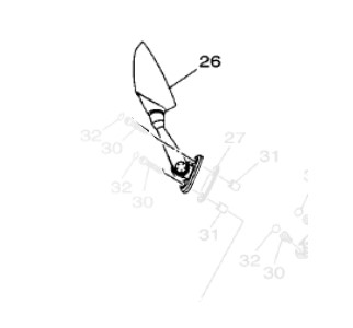 ESPELHO RETROVISOR DIREITO R3 2022- ORIGINAL YAMAHA