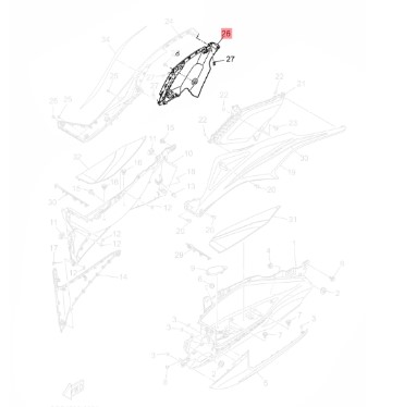 TAMPA LATERAL DIREITA XMAX 300 2026 - ORIGINAL YAMAHA