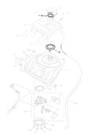 ANEL DE VEDAÇÃO DO TANQUE PARA NEO 125 2022- ORIGINAL YAMAHA