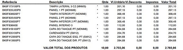 CARENAGENS R15 2025 PRETA- ORIGINAL YAMAHA