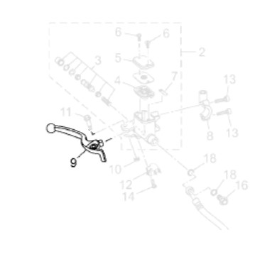 MANETE DIREITO PARA AEROX-ORIGINAL YAMAHA